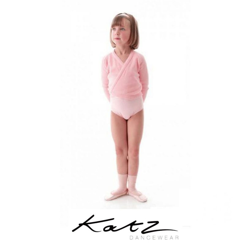 KATZ GIRLS BALLET DANCE LONG SLEEVE CROSSOVER CARDIGAN ACRYLIC