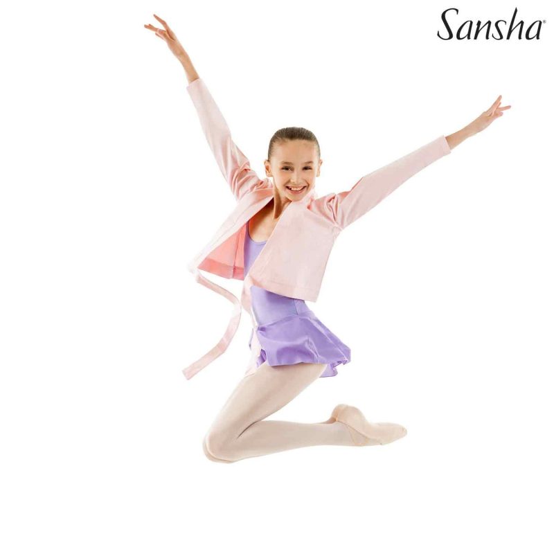 SANSHA® GIRLS COTTON LONG SLEEVE WRAP CROSSOVER CANDY G22C