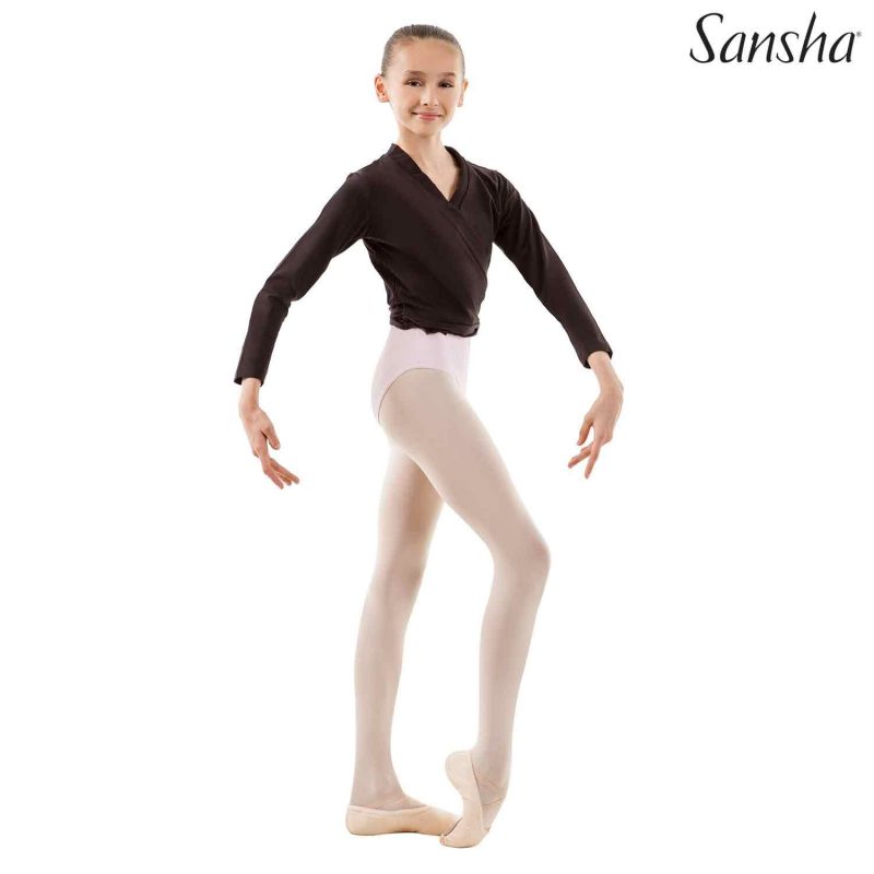 SANSHA® GIRLS COTTON LONG SLEEVE WRAP CROSSOVER CANDY G22C