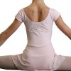 244-SEAMLESS-SHAPING-LEOTARD-FOR-GIRLS-WITH-SHORT-SLEEVES,-BUTTERFLY-PATTERN-AND-SKIRT