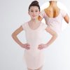 244-SEAMLESS-SHAPING-LEOTARD-FOR-GIRLS-WITH-SHORT-SLEEVES,-BUTTERFLY-PATTERN-AND-SKIRT