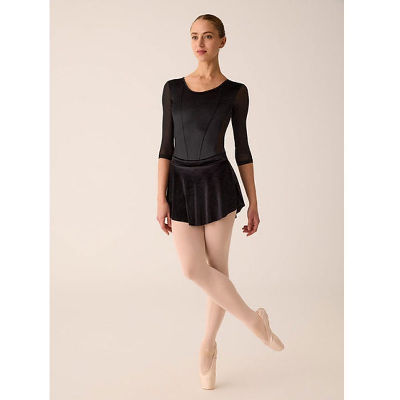 Pridance-291-RAW-CUT-VELVET-PULL-ON-SKIRT-black